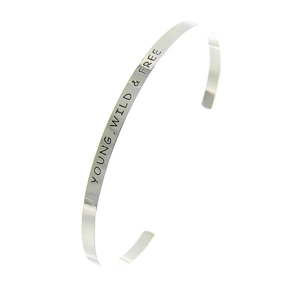 Young Wild and Free Inspirational Cuff Bracelet - Picture 4 of 4